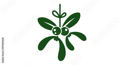 Green mistletoe plant with berries.