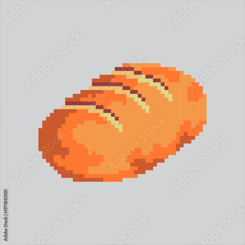 Pixel art illustration Communion Bread. Pixelated Communion Loaf. Communion Loaf Bread Icon pixelated for the pixel art game and icon for website and video game. old school retro.