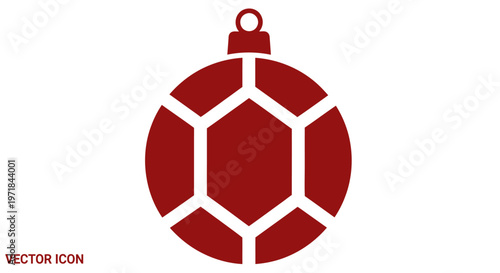 Red Soccer Ball Icon Vector Graphic.