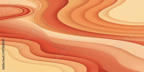 An abstract orange and red background featuring a flowing silk wave design with liquid 3d curves and a satin texture creates a vibrant vector illustration wallpaper