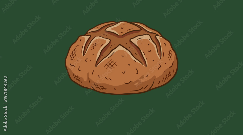 Fototapeta premium Brown Bread Loaf Isolated Object.