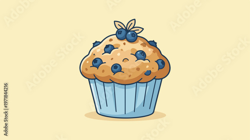 Blueberry Muffin with Paper Liner.