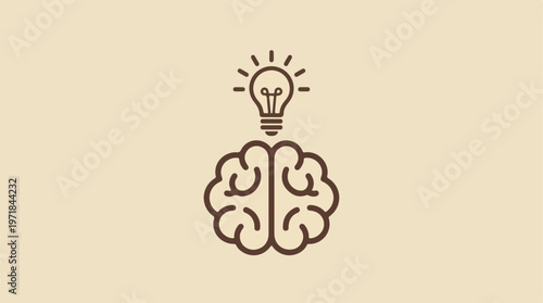 Brain with Light Bulb Idea.