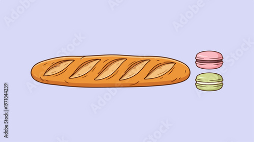 Bread and Macarons Pastry.