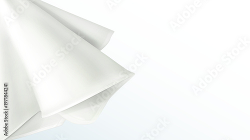 流れるような白い布の滑らかな曲線と陰影が織りなす洗練された抽象バックグラウンドテクスチャ素材