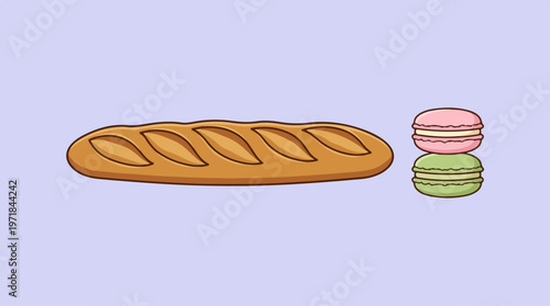 Bread and Macarons Pastry.