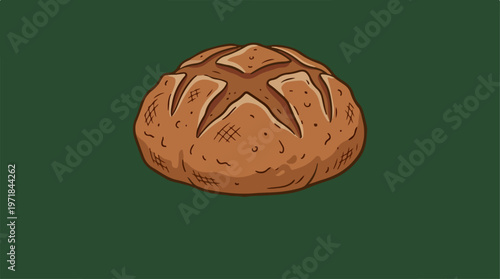 Brown Bread Loaf Isolated Object.