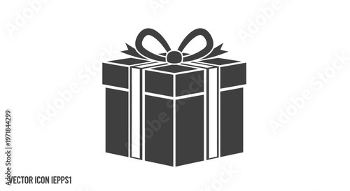 Wrapped gift box with ribbon bow.