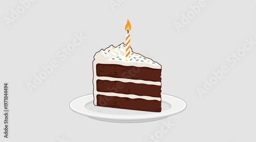 Chocolate Cake with Candle.