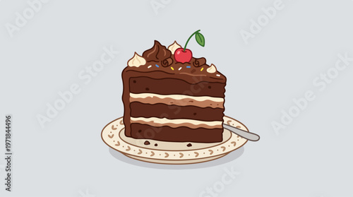 Chocolate Cake with Cherry.