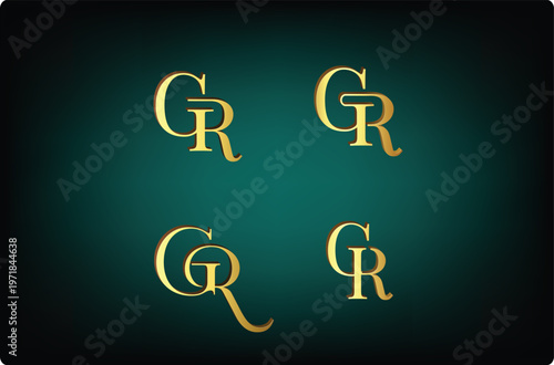 a green and gold logo with the letters gr repeated four times in a square pattern on a dark green background with a lighter green circle in the center

