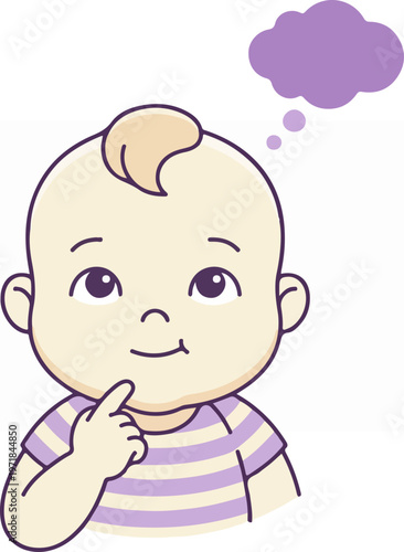 Cute Baby Thinking Face.