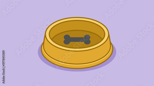 Dog Food Bowl With Bone.
