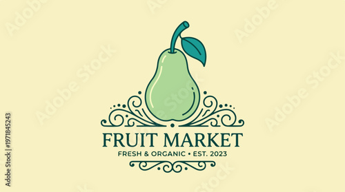 Fresh Organic Fruit Market Logo.