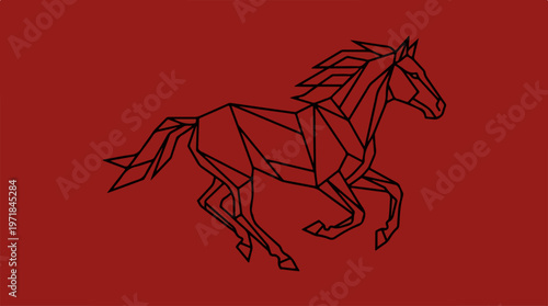 Geometric Horse Running Fast.