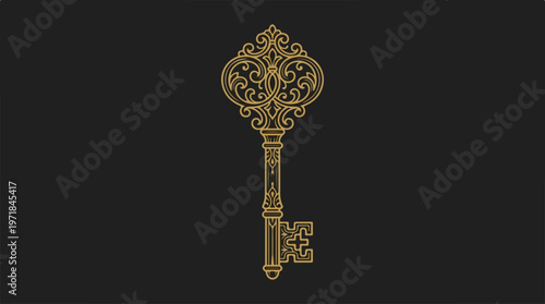 Golden Antique Skeleton Key.