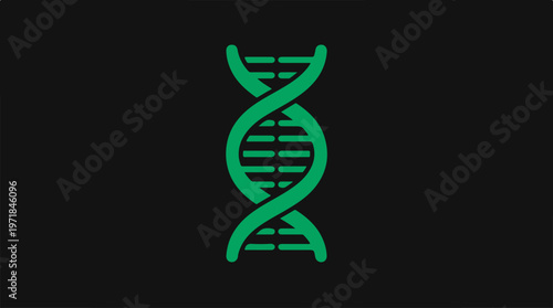 Green DNA Double Helix Structure.