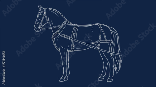 Horse Harness Line Drawing Animal.