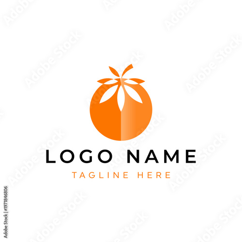 Orange fruit logo design vector icon illustration design