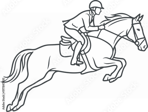 Man Riding Horse Fast Equestrian.