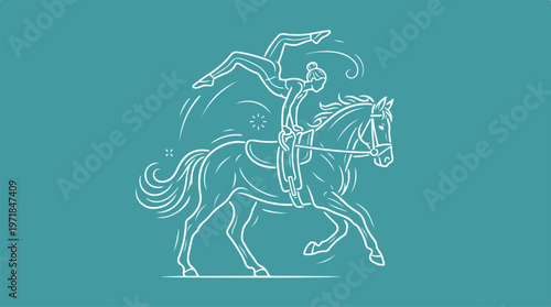 Man Riding Horse Fast Gallop.
