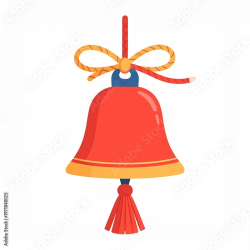 Traditional Japanese Suzu Bell Minimal Vector Illustration