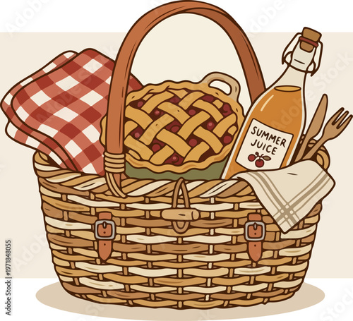 Picnic Basket with Summer Treats.