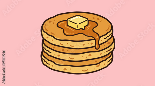 Stack of pancakes with butter.