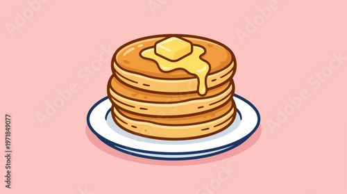 Stack of Pancakes with Butter.