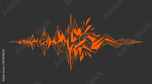 Vibrant Orange Sound Wave Pattern.