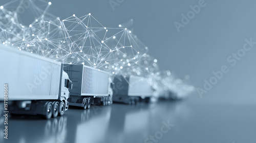 Logistics and Supply Chain Network with Connected Route Lines and Shipment Nodes, Global Distribution Concept with Copy Space