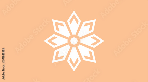 White Snowflake Design Isolated.