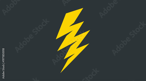 Yellow Lightning Bolt Icon.