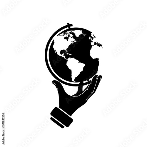 Global Stewardship: A symbolic image portraying a hand gently cradling a globe, representing global responsibility and the care for our planet.