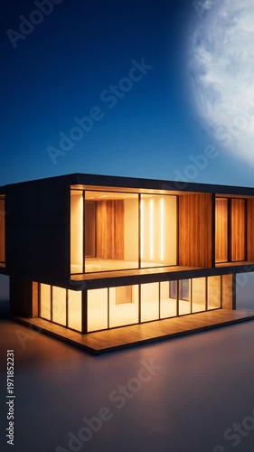 Modern House Architecture with Concrete and Wood Elements