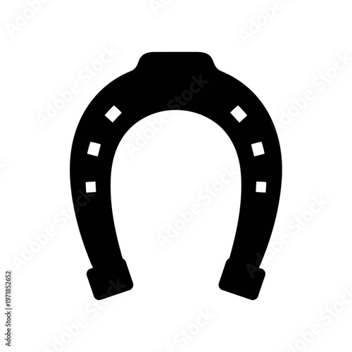 Lucky Horseshoe Icon: A symbolic image of a horseshoe, a timeless emblem of good fortune and protection, presented in a clean, minimalist style.