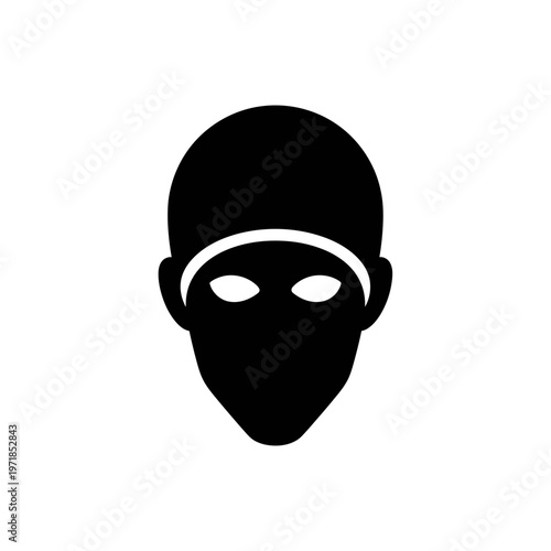 Anonymous Head Silhouette: A minimalist graphic showcases a head silhouette, evoking mystery, anonymity, and a sense of unknown identity.