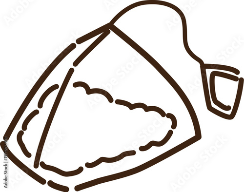 ティーバッグ　三角　線画