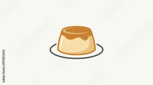 Caramel Custard Dessert on a White Plate