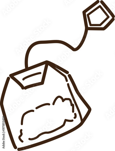 ティーバッグ　線画