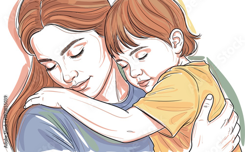 Mother and child share a warm embrace