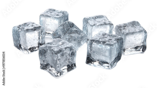 Wallpaper Mural Realistic ice cubes with clear reflections background isolated on a Transparent background, PNG file. Torontodigital.ca