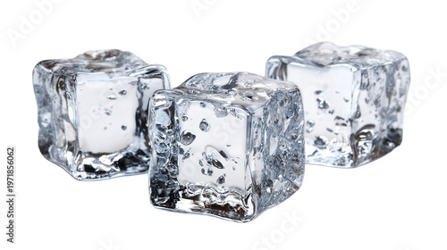 Wallpaper Mural Realistic ice cubes with clear reflections background isolated on a Transparent background, PNG file. Torontodigital.ca