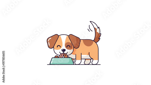 Cute dog eating from bowl 1.