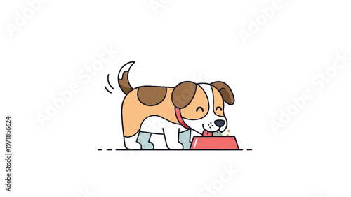 Cute dog eating from bowl 2.