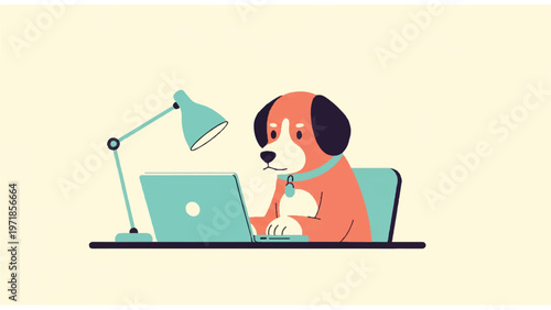 Dog sitting at a laptop computer 2.