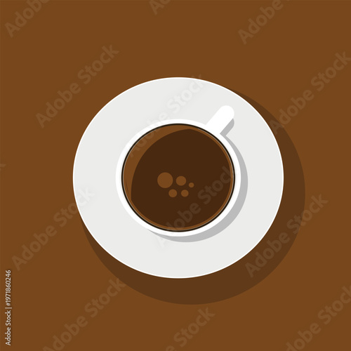 an illustration of cup a coffee from top