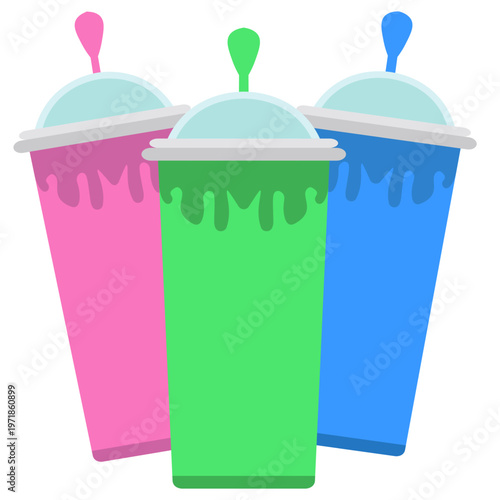 Three different flavor slushy vector