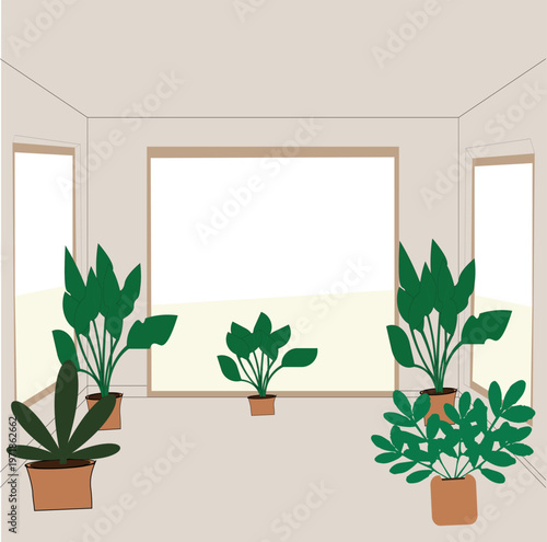 Eco Friendly Interior Design with Potted Decorative Plants