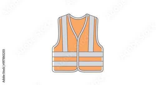 High Visibility Safety Vest Icon - Orange Reflective Workwear
